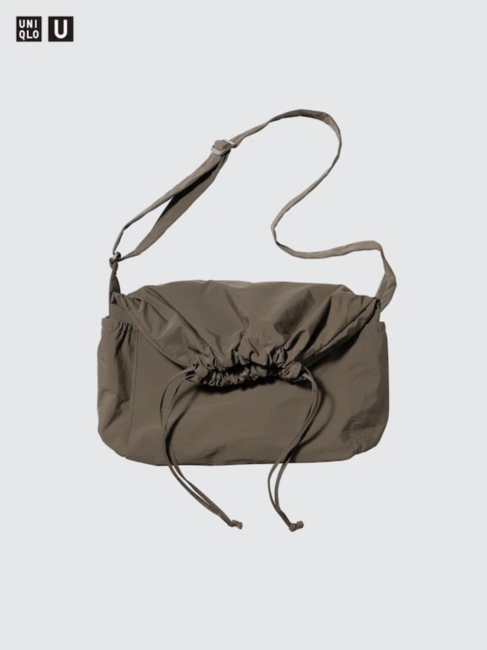 UNIQLO Taupe Drawstring Shoulder Bag